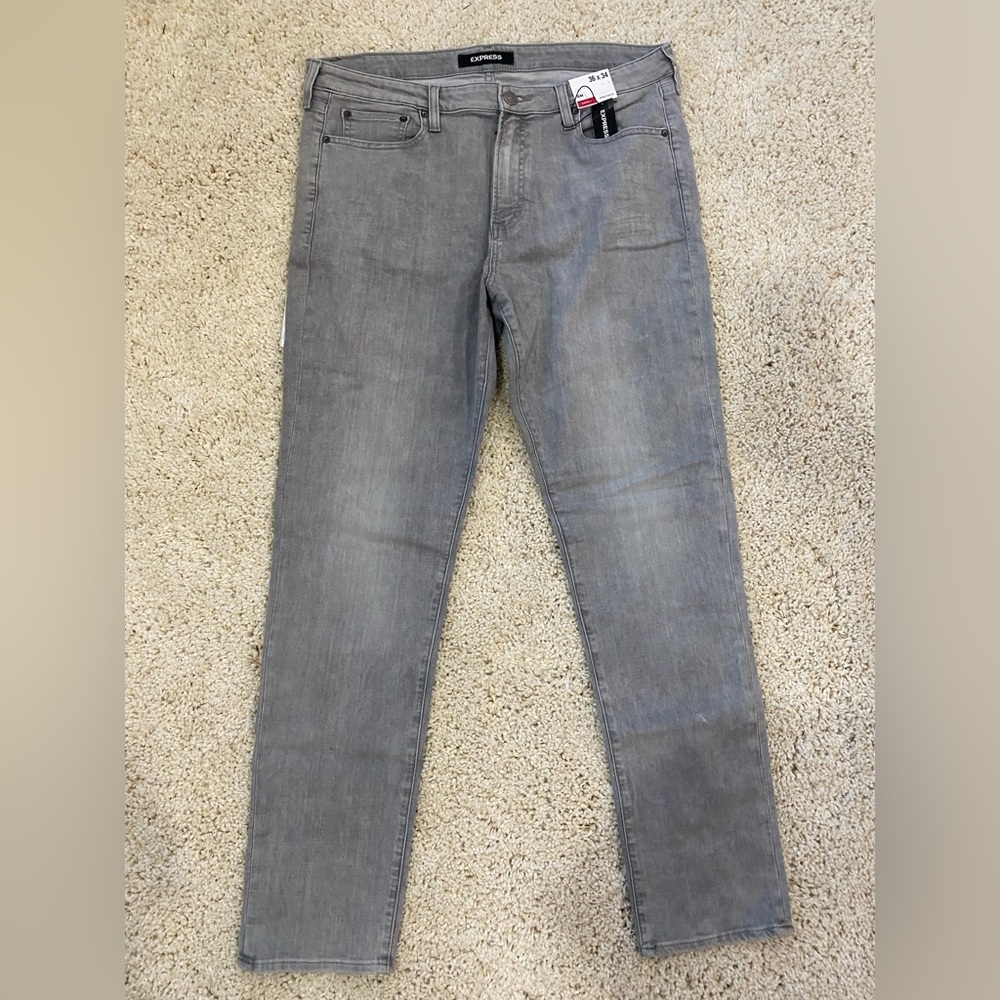 Express Gray Slim Stretch Jeans - Brand New